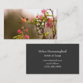 Carte De Visite Colibri et fleurs (Devant / Derrière)