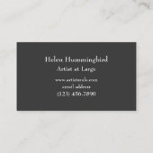 Carte De Visite Colibri et fleurs (Dos)