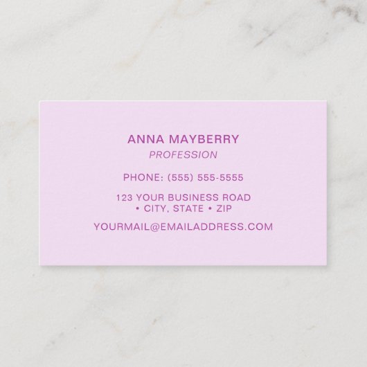 Carte De Visite Colibri rose (Dos)