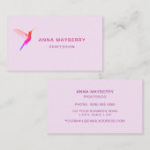 Carte De Visite Colibri rose (Devant / Derrière)