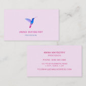 Carte De Visite Colibri rose (Devant / Derrière)