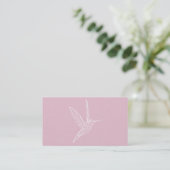 Carte De Visite Colibri rose et blanc (Debout devant)