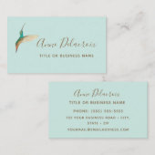 Carte De Visite Colibri Turquoise (Devant / Derrière)