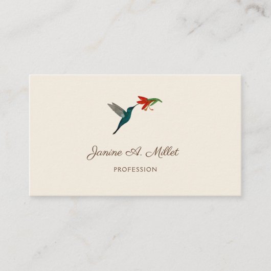 Carte de visite Colibri Turquoise (Devant)