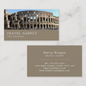 Carte De Visite Colisée Romaine, Rome, Agent de Voyage (Devant / Derrière)