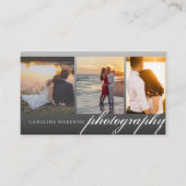 Carte De Visite Collage 3 photos noir Ombre photo (Devant)