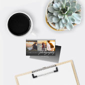 Carte De Visite Collage 3 photos noir Ombre photo