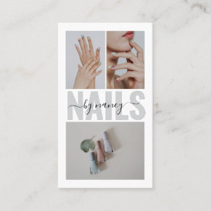 Carte De Visite Collage de 3 photos de code QR de média social d'a