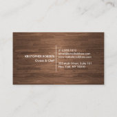 Carte De Visite Collage de cuisine à Faux Gold et Woodgrain (Dos)