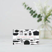 Carte De Visite Collage de cuisine noir/blanc (Debout devant)