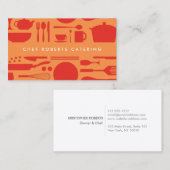 Carte De Visite Collage de cuisine rouge/orange (Devant / Derrière)