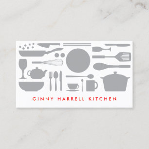 Carte De Visite Collage de cuisine sur blanc
