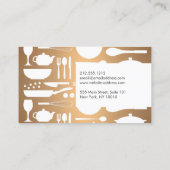 Carte De Visite Collage de cuisine sur Faux Cuivre pour Chef, Rest (Dos)