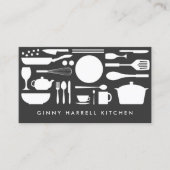 Carte De Visite Collage de cuisine sur gris foncé (Devant)