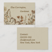 Carte De Visite Collage de fleurs anciennes (Devant / Derrière)