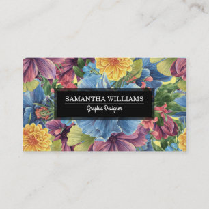 Carte De Visite Collage de fleurs colorées