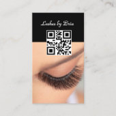 Carte De Visite Collage de photos de code QR de technicien de cils (Devant)