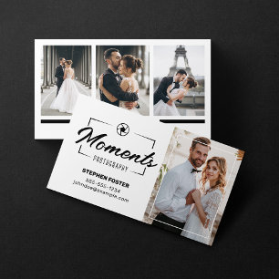 Carte De Visite Collage de photos de mariage de photographie moder