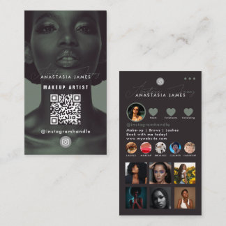 Carte De Visite Collage de photos d'influenceur Code QR pour les m