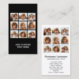 Carte De Visite Collage de photos Instagram avec 9 photos