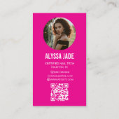 Carte De Visite Collage de photos rose vif moderne Instagram IG (Dos)
