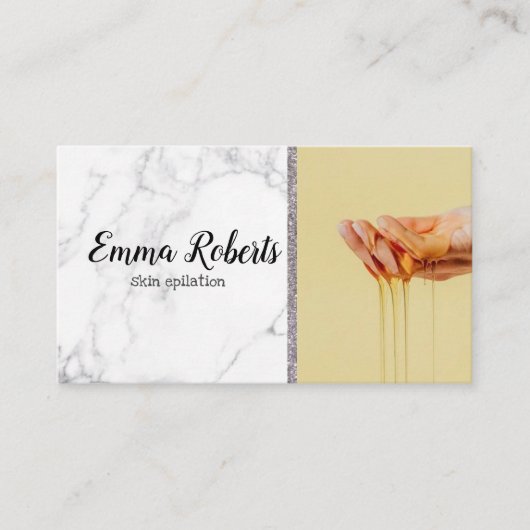 Carte De Visite Collage de sucre Épilation de la peau de l'élimina (Devant)