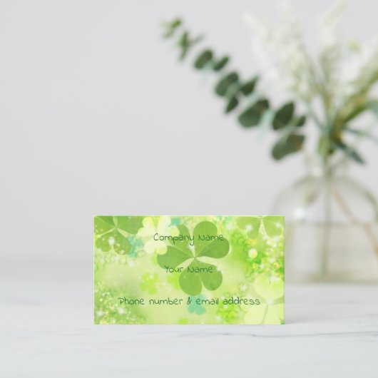 Carte De Visite collage de trèfle (Debout devant)