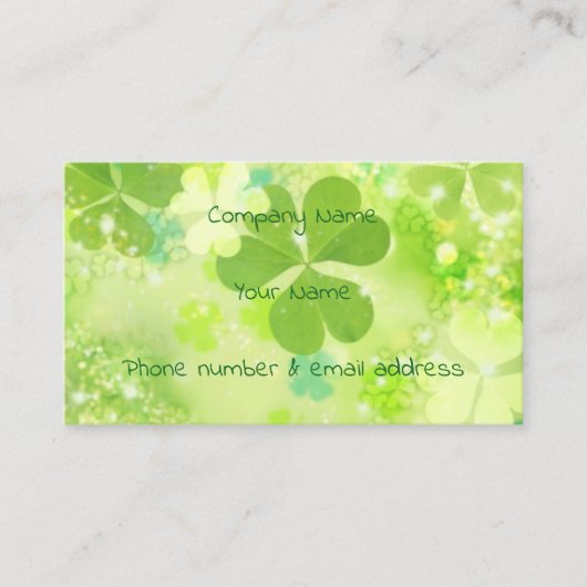 Carte De Visite collage de trèfle (Devant)