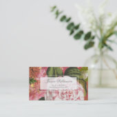 Carte De Visite Collage Floral Camellia vintage (Debout devant)