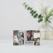 Carte De Visite Collage gris QR Code Photographie professionnelle (Debout devant)