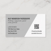 Carte De Visite Collage gris QR Code Photographie professionnelle (Dos)