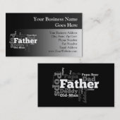 Carte De Visite Collage noir et blanc de mot de père (Devant / Derrière)