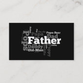 Carte De Visite Collage noir et blanc de mot de père (Dos)