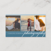 Carte De Visite Collage Ocean Blue Ombre 3 photos (Devant)