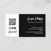Carte De Visite Collage photo 3 Code QR noir moderne (Devant)