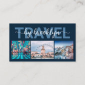 Carte De Visite Collage photo de l'agent de voyage (Devant)