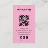 Carte De Visite Collage photo de technique de cil élégant Code Qr (Dos)