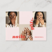 Carte De Visite Collage photo d'entreprise de salon de manucure mi (Devant)