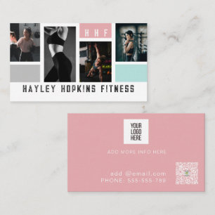 Carte De Visite Collage photo moderne Fitness de l'entraîneur pers