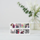 Carte De Visite Collage photo moderne | Photographe Code QR (Debout devant)