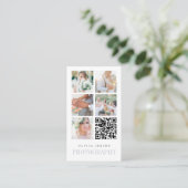 Carte De Visite Collage photo vertical | Photographe Code QR (Debout devant)