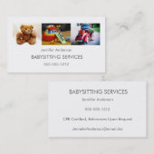 Carte De Visite Collage propre simple de photo de Childcare de (Devant / Derrière)