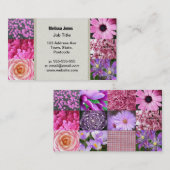 Carte De Visite Collage rose pourpre de photographie (Devant / Derrière)
