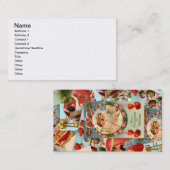 Carte De Visite Collage Valentines vintage (Devant / Derrière)