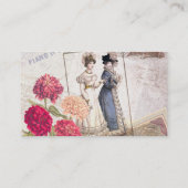 Carte De Visite Collage victorien élégant d'éphémères de mode (Dos)