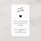 Carte De Visite Collecte de fonds | Organismes de bienfaisance Fai (Dos)