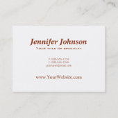 Carte De Visite Collecte d'oiseaux d'automne (Dos)