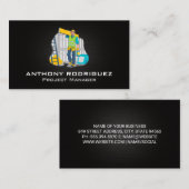 Carte De Visite Collecteur bleu | Construction (Devant / Derrière)