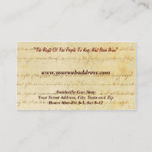 Carte de visite Collecteur Boutique d'armes (Dos)