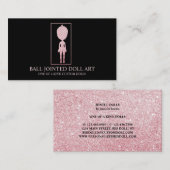 Carte De Visite Collecteur de poupée rose noire (Devant / Derrière)